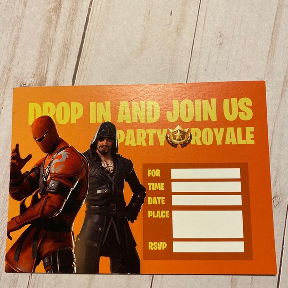 3/$15 SALE  10 Fortnite season 8 battle party royale birthday invitations passes - Picture 4 of 5